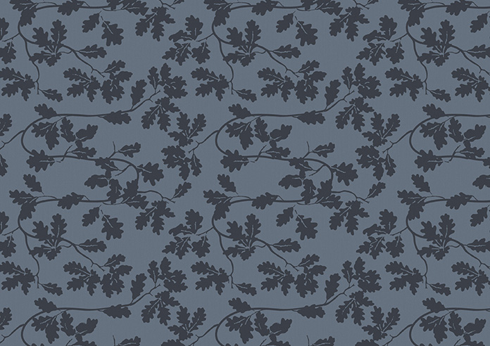 Oak Leaves Velvet, Midnight - Motorised Roman Blind - Image 7